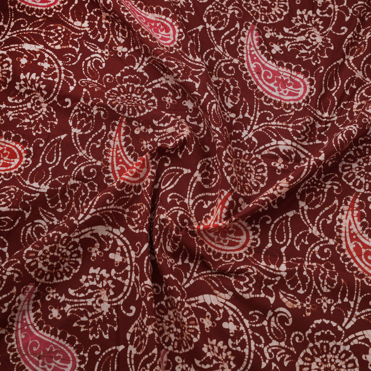 Brown - Hand Batik Indonesian Style Print Cotton Fabric 04