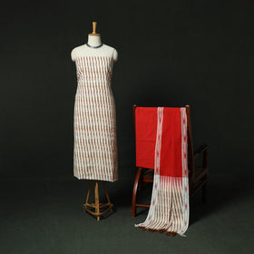 Pochampally Ikat Cotton 3pc Unstitched Dress Material Suit Set 19