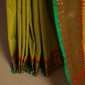 Green Kandangi Chettinad Cotton Saree with Border
