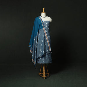 Pochampally Ikat Cotton 3pc Unstitched Dress Material Suit Set 20