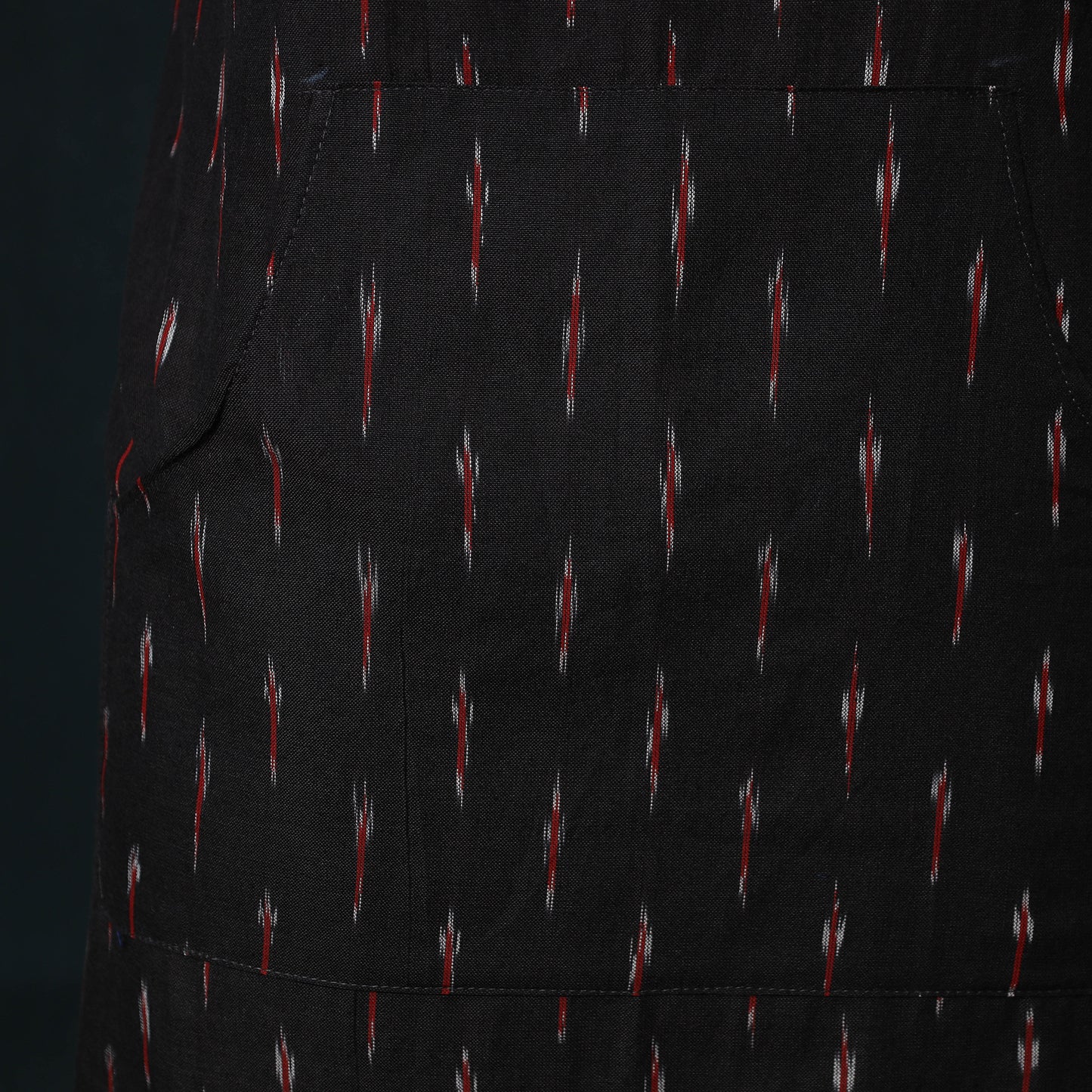 Pochampally Ikat Weave Cotton Apron with Pocket 67