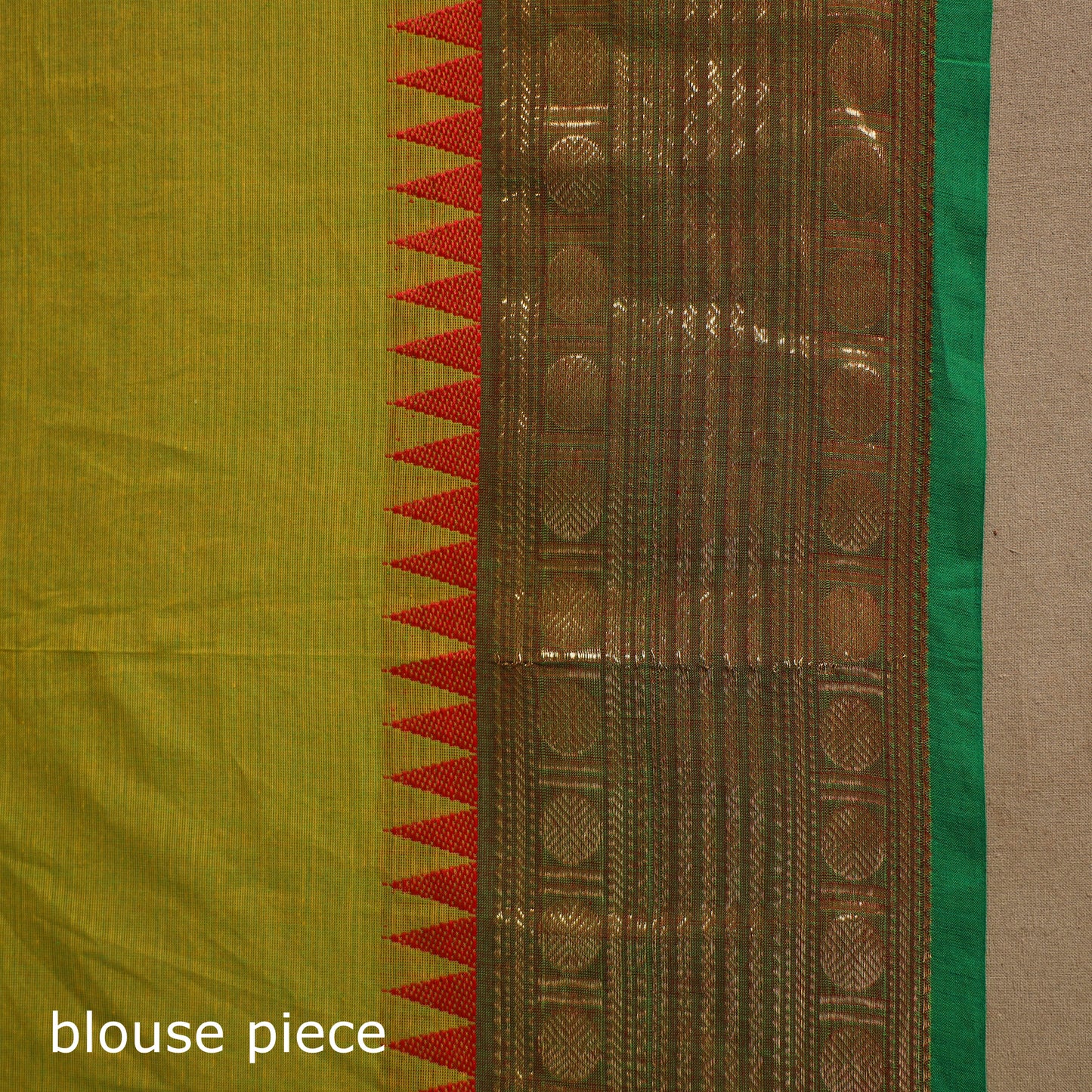 Green Kandangi Chettinad Cotton Saree with Border