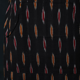 Black - Pochampally Ikat Weave Cotton Apron with Pocket 68