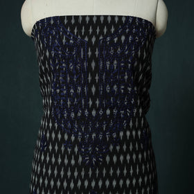 Lucknowi Chikankari Hand Embroidered Pochampally Ikat Cotton Unstitched Kurta Material (2.5M) 30