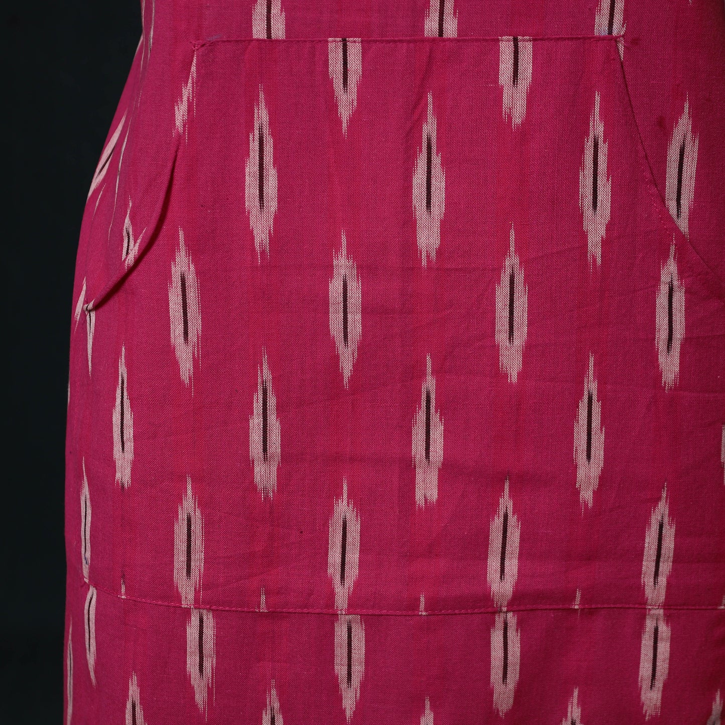 Pochampally Ikat Weave Cotton Apron with Pocket 69