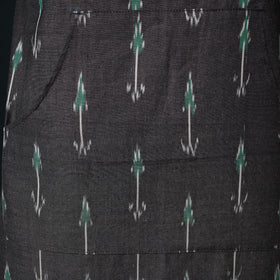 Grey - Pochampally Ikat Weave Cotton Apron with Pocket 71