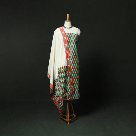 Pochampally Ikat Cotton 3pc Unstitched Dress Material Suit Set 22