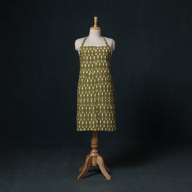 Green - Pochampally Ikat Weave Cotton Apron with Pocket 72