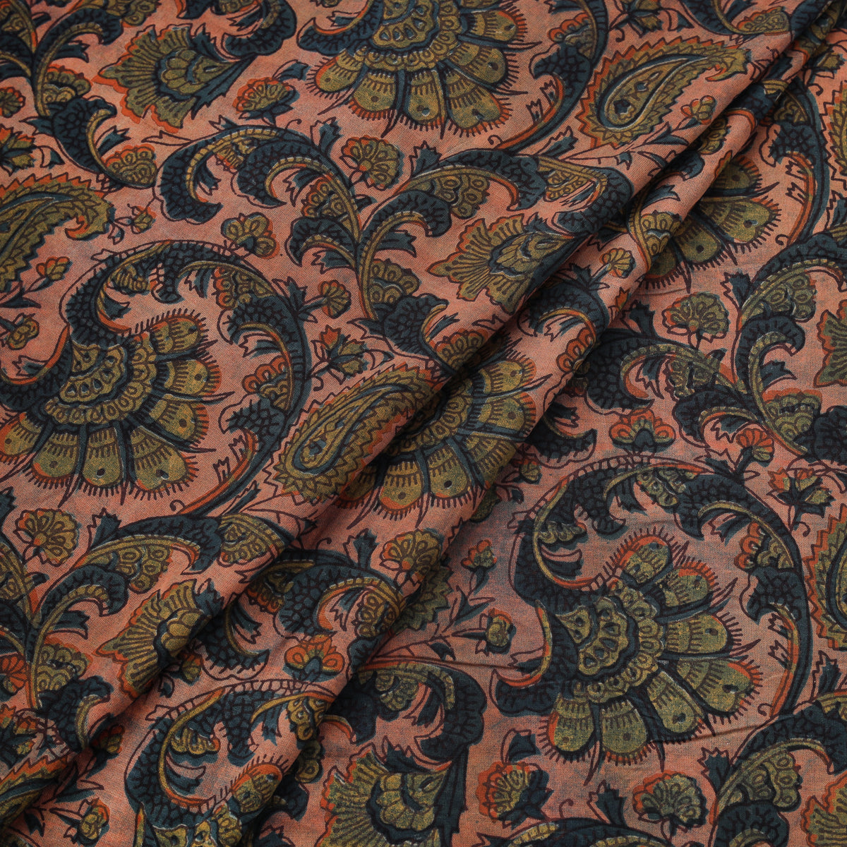Pomegranate Peel Hand Block Print Cotton Fabric 16