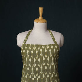 Green - Pochampally Ikat Weave Cotton Apron with Pocket 72