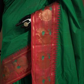 Green Kandangi Chettinad Cotton Saree with Border