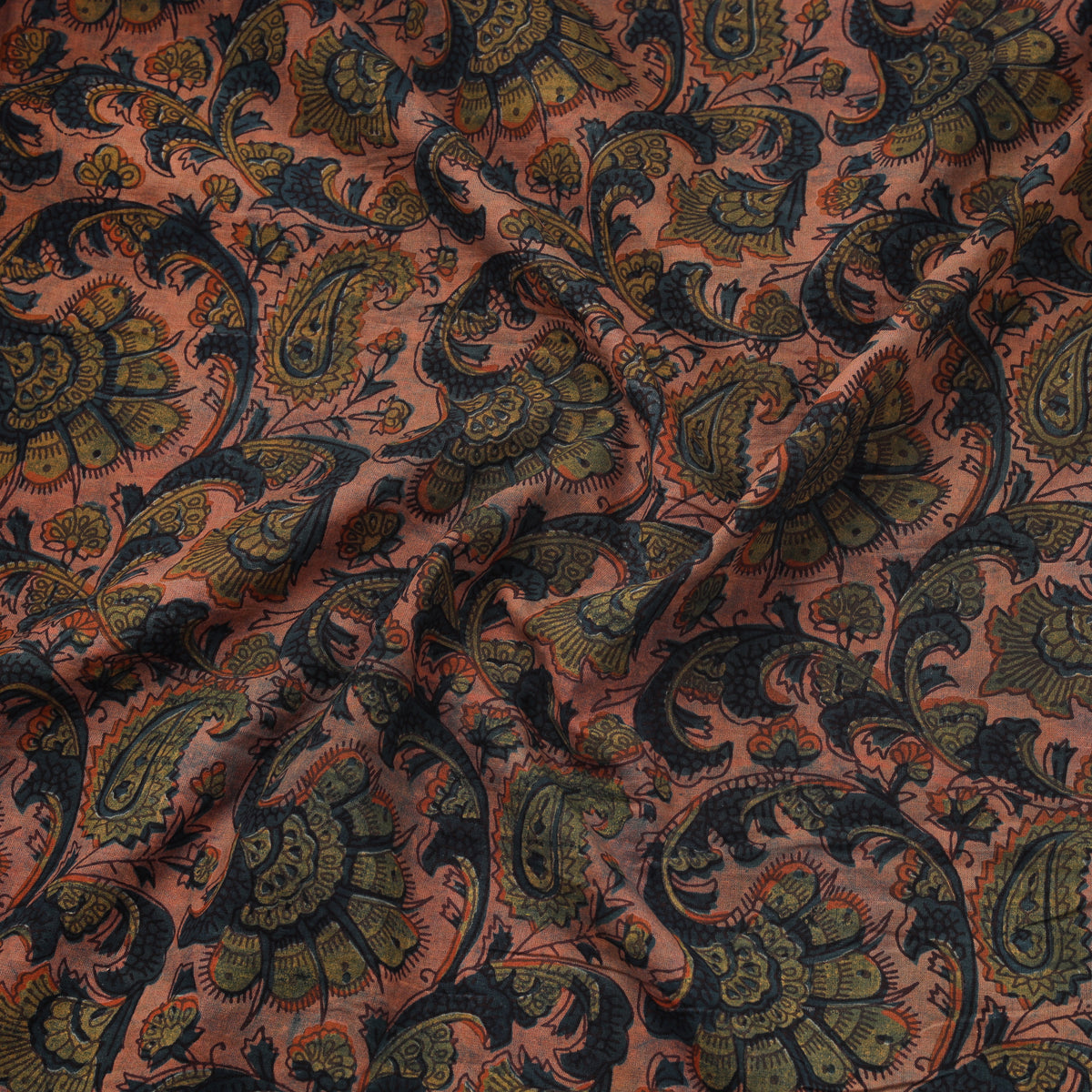 Pomegranate Peel Hand Block Print Cotton Fabric 16