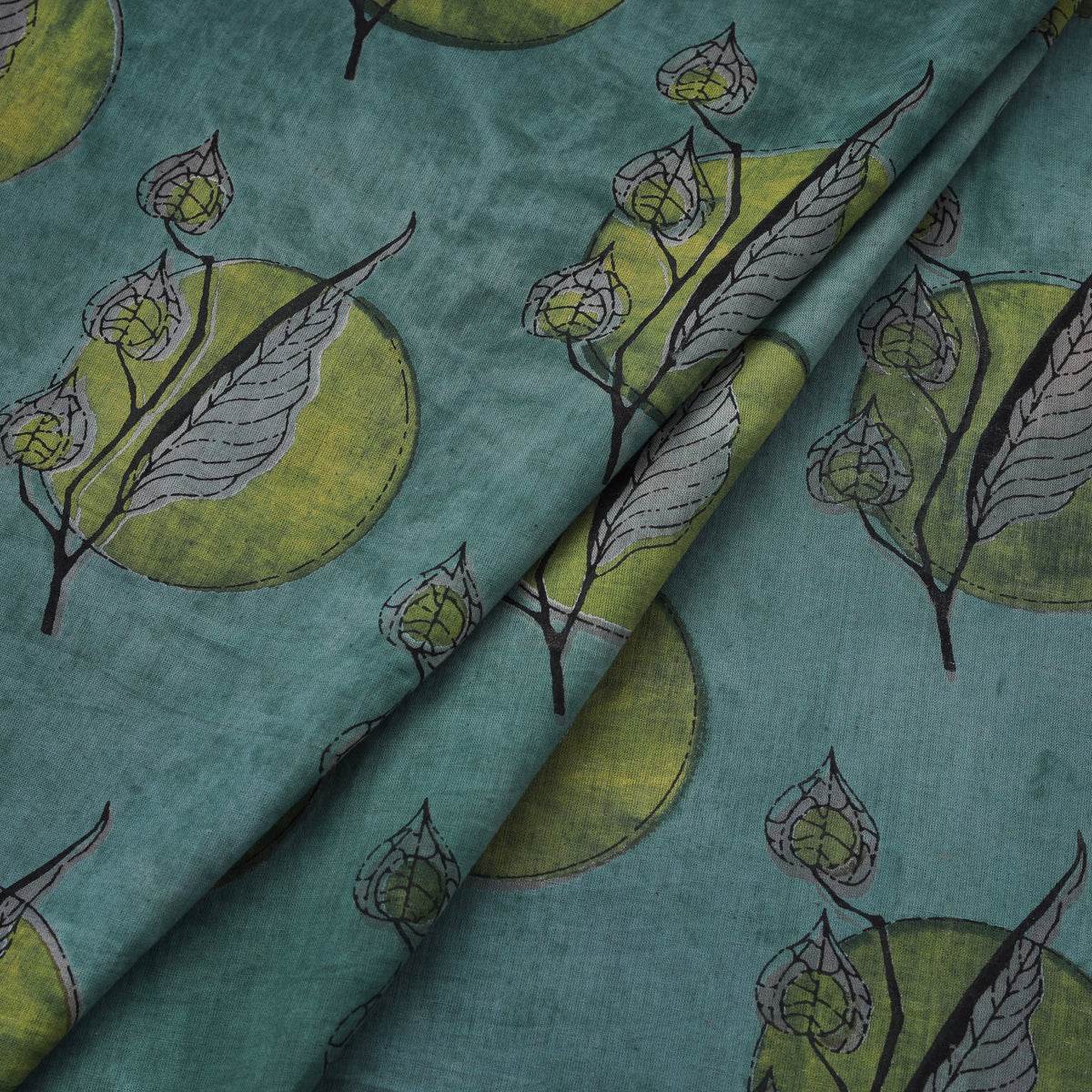 Pomegranate Peel Hand Block Print Cotton Fabric 17