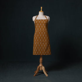 Yellow - Pochampally Ikat Weave Cotton Apron with Pocket 73