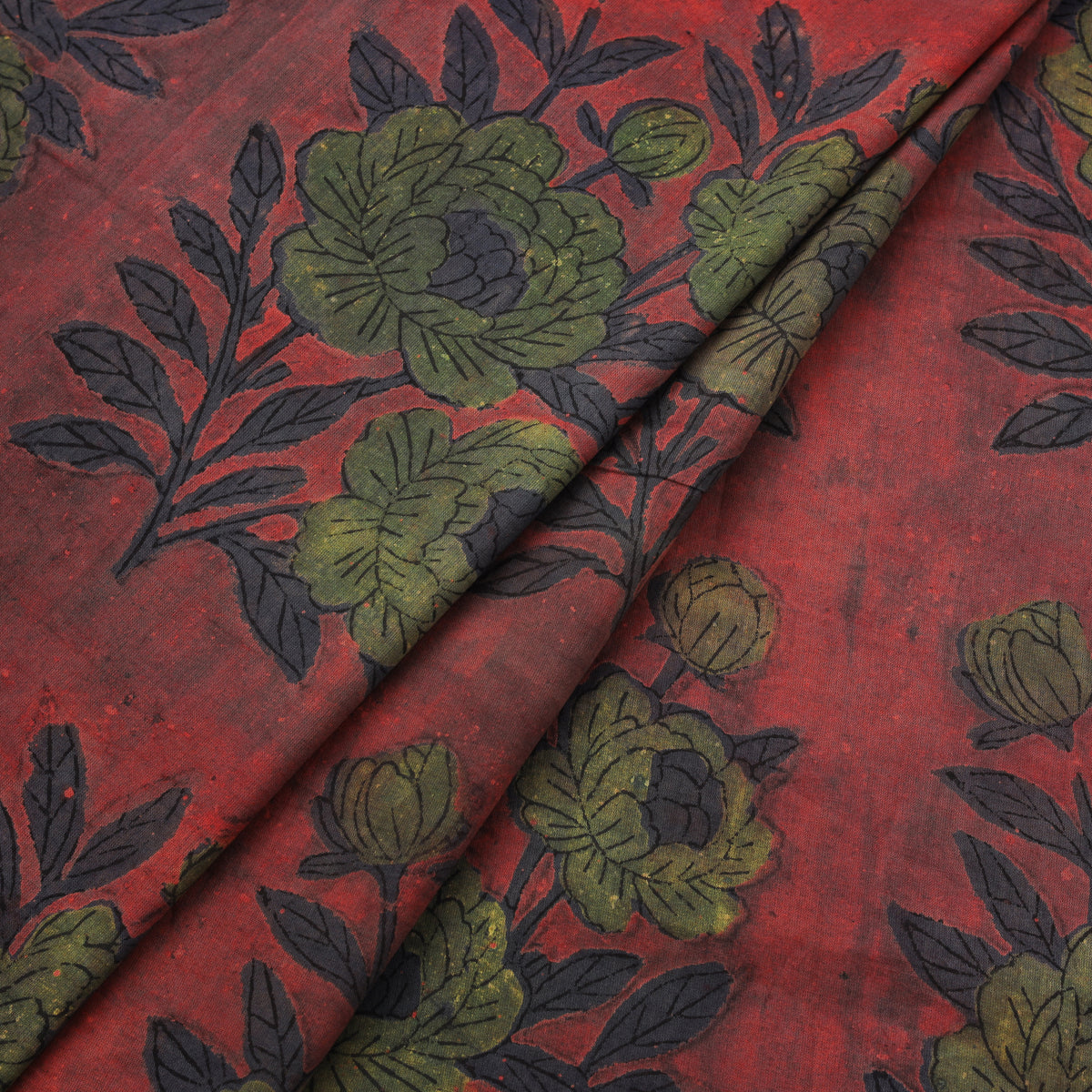 Pomegranate Peel Hand Block Print Cotton Fabric 18
