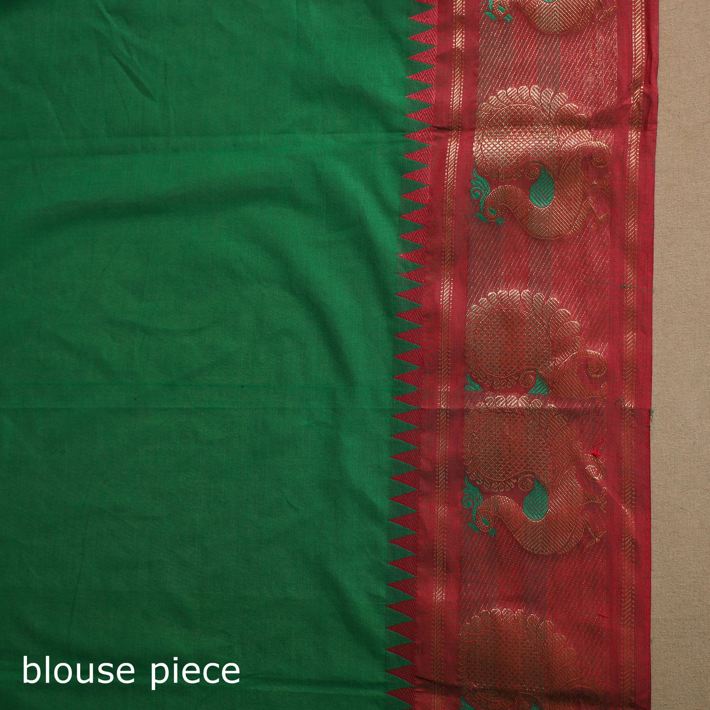 Green Kandangi Chettinad Cotton Saree with Border