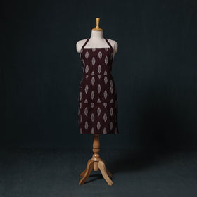 Maroon - Pochampally Ikat Weave Cotton Apron with Pocket 74