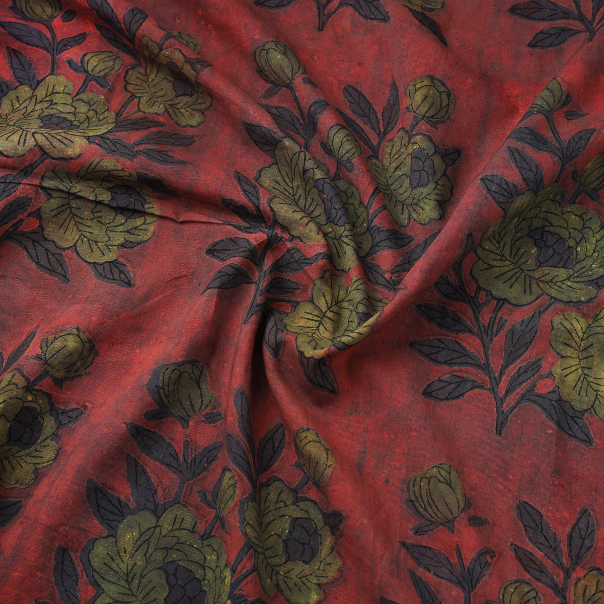 Pomegranate Peel Hand Block Print Cotton Fabric 18