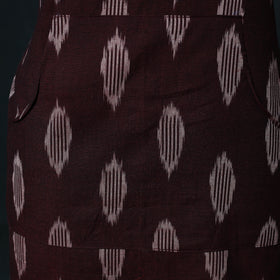 Maroon - Pochampally Ikat Weave Cotton Apron with Pocket 74