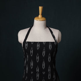 Black - Pochampally Ikat Weave Cotton Apron with Pocket 75