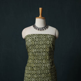 Hand Block Batik Print Cotton 2pc Unstitched Dress Material Kurta Set 14