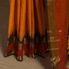 Orange Kandangi Chettinad Cotton Saree with Border