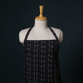 Black - Pochampally Ikat Weave Cotton Apron with Pocket 76