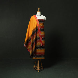Pochampally Ikat Cotton 3pc Unstitched Dress Material Suit Set 24