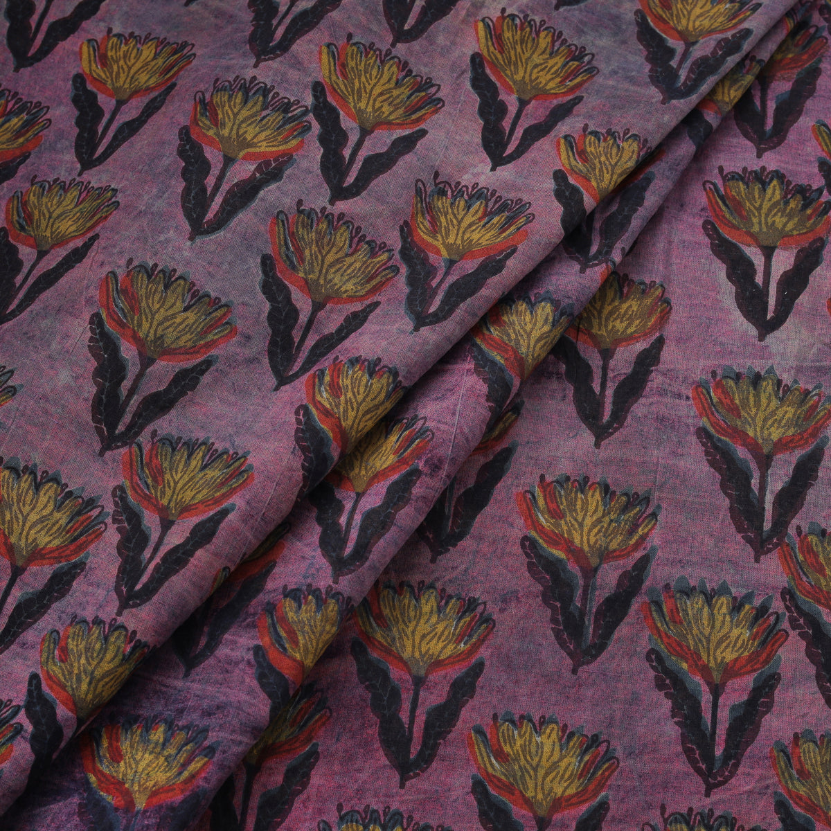 Pomegranate Peel Hand Block Print Cotton Fabric 20