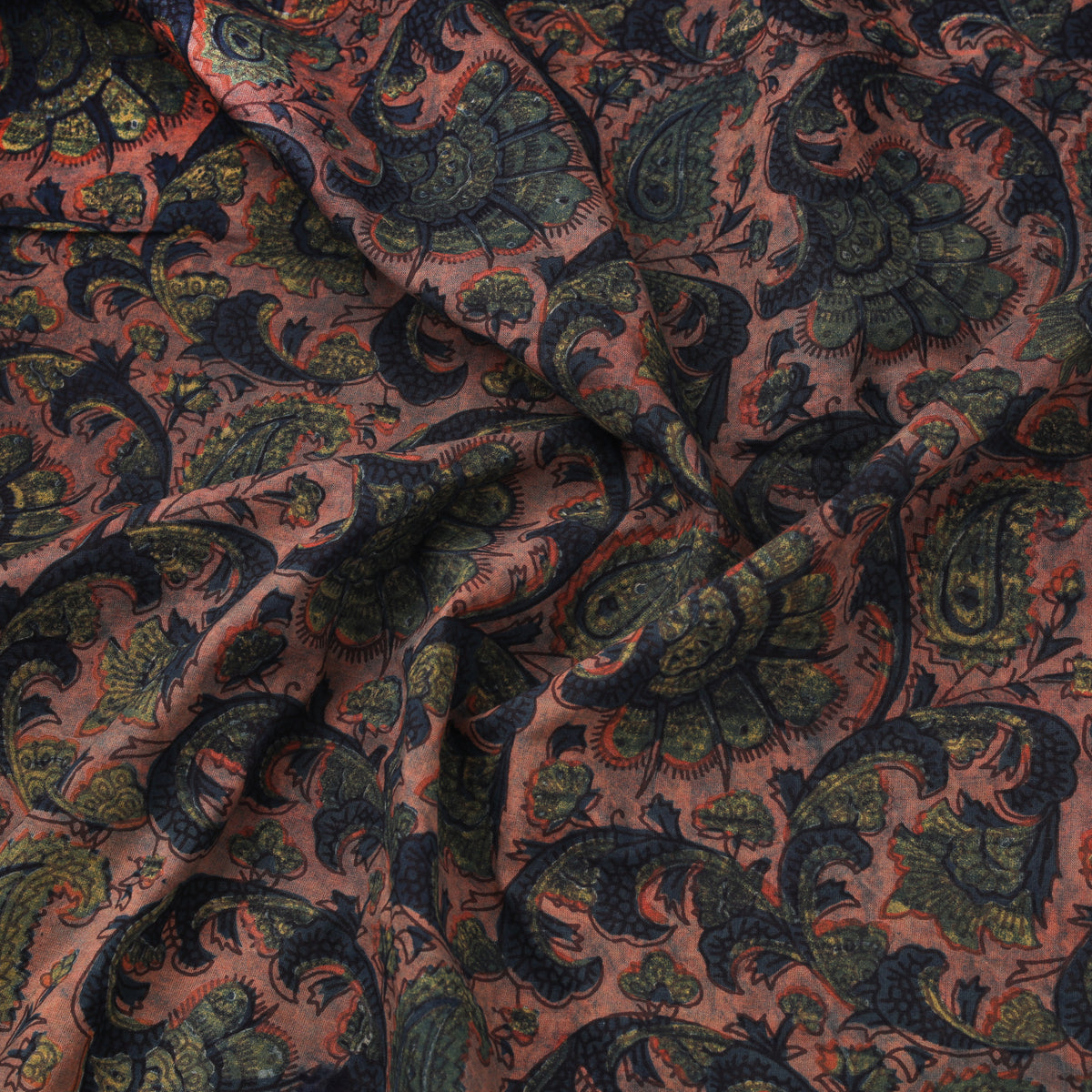 Pomegranate Peel Hand Block Print Cotton Fabric 21
