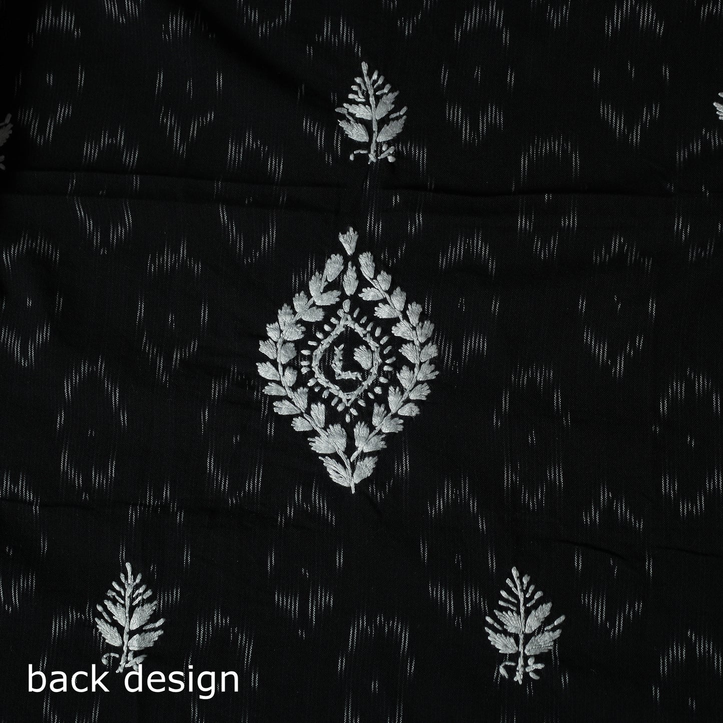 Lucknowi Chikankari Hand Embroidered Pochampally Ikat Cotton Unstitched Kurta Material (2.5M) 34