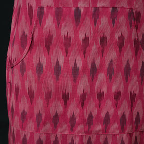 Pink - Pochampally Ikat Weave Cotton Apron with Pocket 79