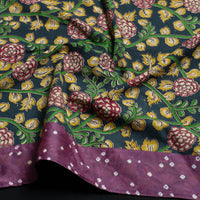 Green - Block Printed Cotton Kalamkari Blouse Piece 35