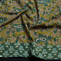 Green - Block Printed Cotton Kalamkari Blouse Piece 36