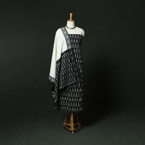 Pochampally Ikat Cotton 3pc Unstitched Dress Material Suit Set 25