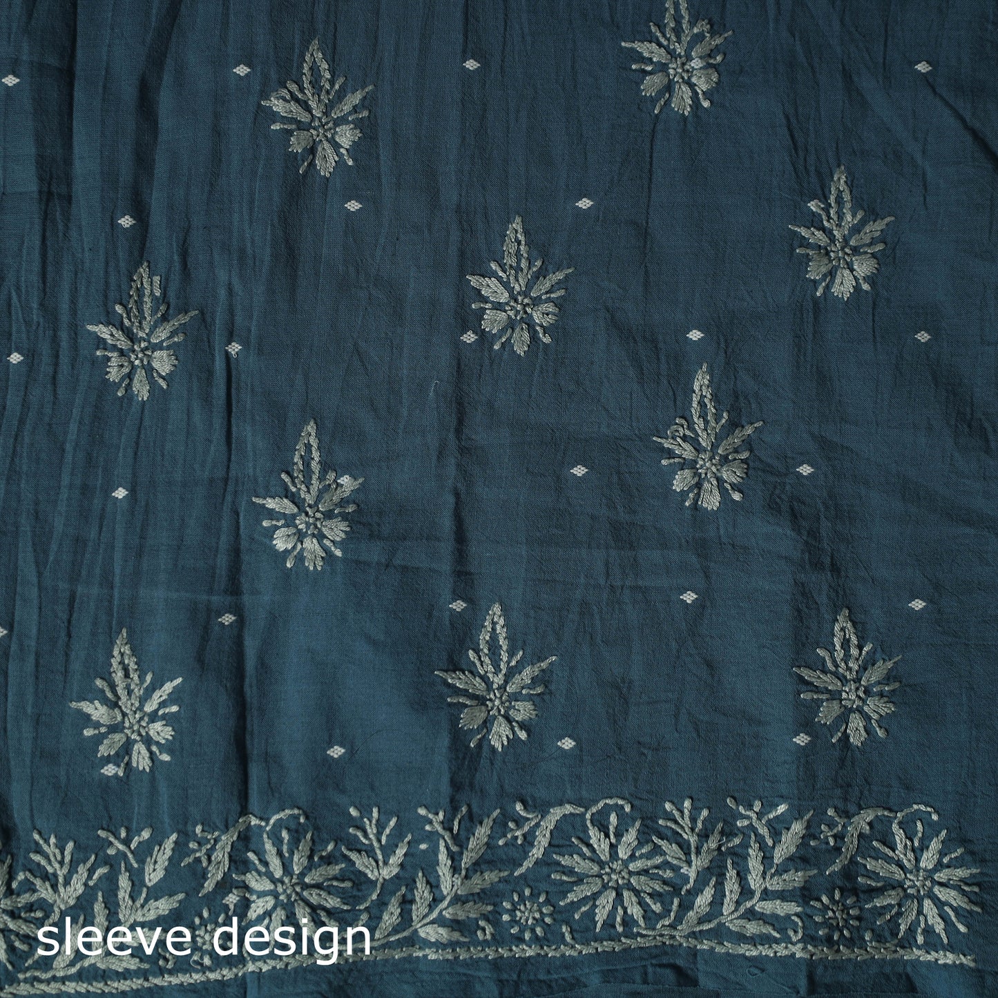 Lucknowi Chikankari Hand Embroidered Jacquard Cotton Unstitched Kurta Material (2.5M) 36