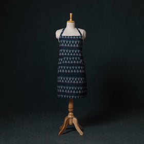 Blue - Pochampally Ikat Weave Cotton Apron with Pocket 82