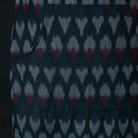 Blue - Pochampally Ikat Weave Cotton Apron with Pocket 82