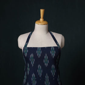 Blue - Pochampally Ikat Weave Cotton Apron with Pocket 83
