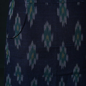 Blue - Pochampally Ikat Weave Cotton Apron with Pocket 83