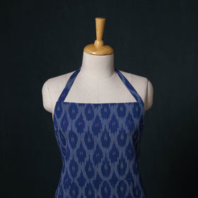 Blue - Pochampally Ikat Weave Cotton Apron with Pocket 84