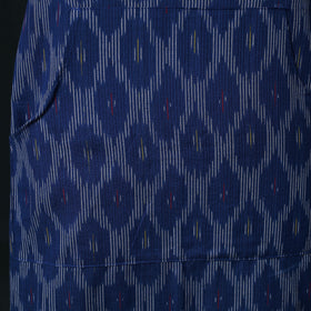 Blue - Pochampally Ikat Weave Cotton Apron with Pocket 84