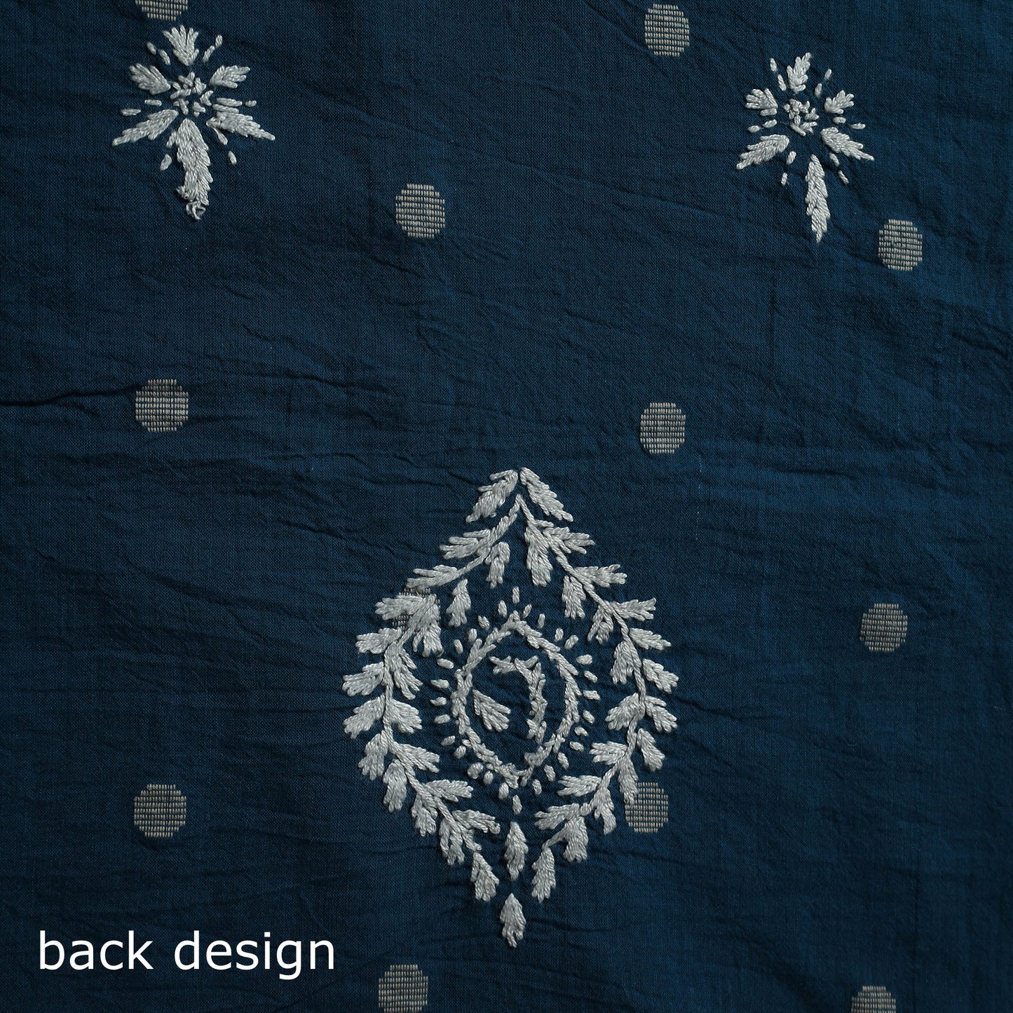 Lucknowi Chikankari Hand Embroidered Jacquard Cotton Unstitched Kurta Material (2.5M) 38