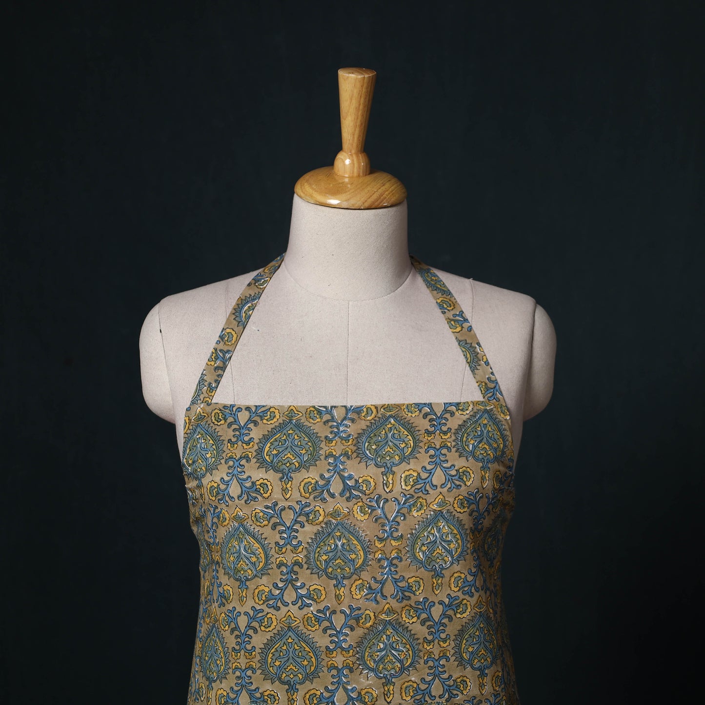 Multicolor - Sanganeri Hand Block Print Cotton Apron with Pocket 61