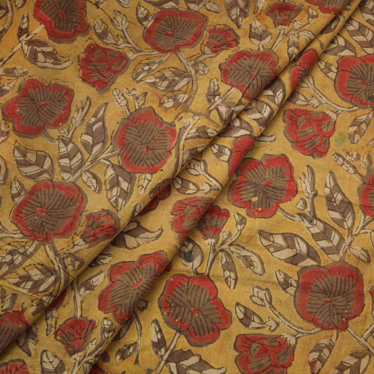 Pomegranate Peel Hand Block Print Cotton Fabric 06
