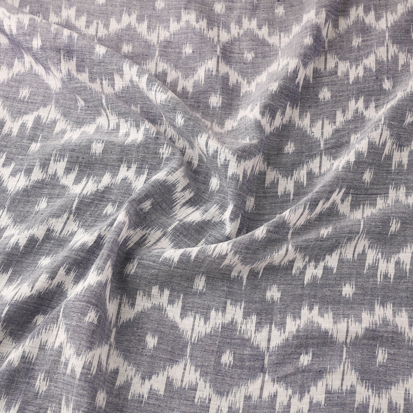 Grey - Maniabandha Ikat Weave Handloom Cotton Fabric 03