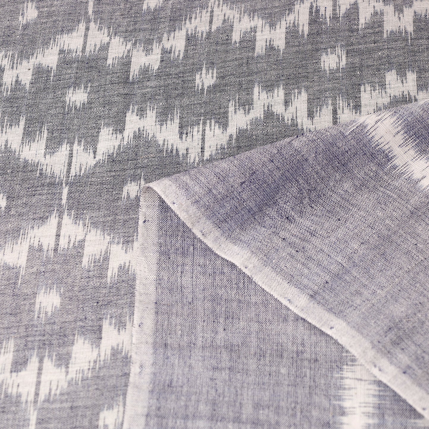 Grey - Maniabandha Ikat Weave Handloom Cotton Fabric 03