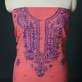 Lucknowi Chikankari Hand Embroidered Jacquard Cotton Unstitched Kurta Material (2.5M) 40