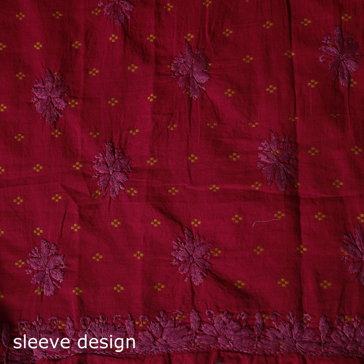 Lucknowi Chikankari Hand Embroidered Jacquard Cotton Unstitched Kurta Material (2.5M) 41