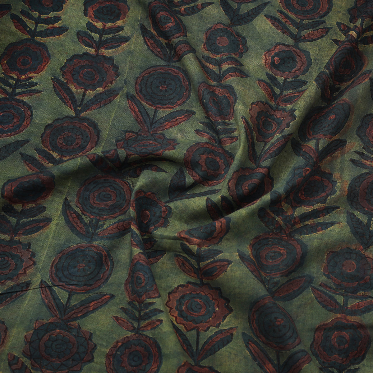 Pomegranate Peel Hand Block Print Cotton Fabric 10